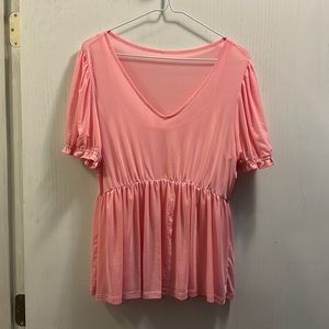 Morgan Taylor Top. Sheer pink w/cami attached. Size Medium. New without tags